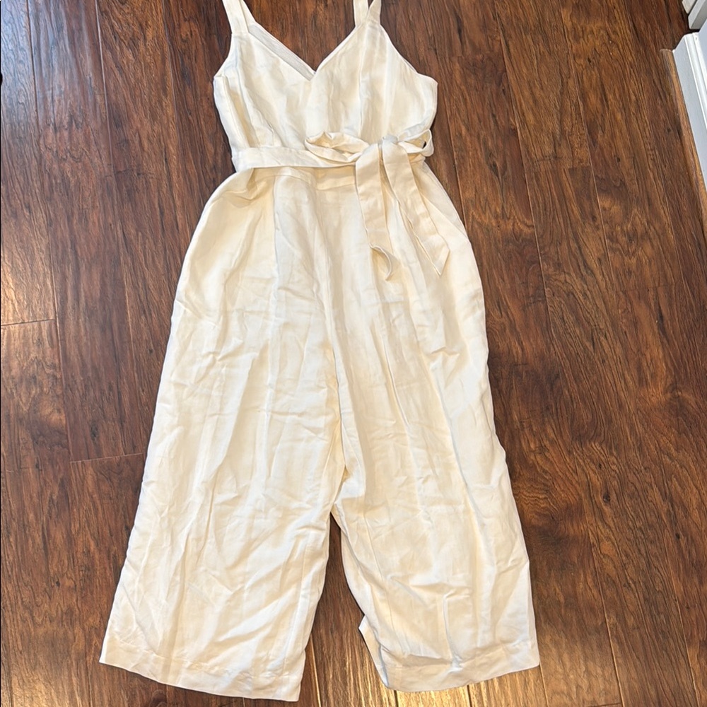 LOFT white/cream wide leg Jumpsuit